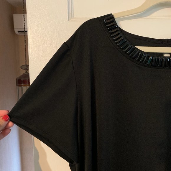 Mandee Dressy T-Shirt with Neckline Beading - Picture 5 of 8